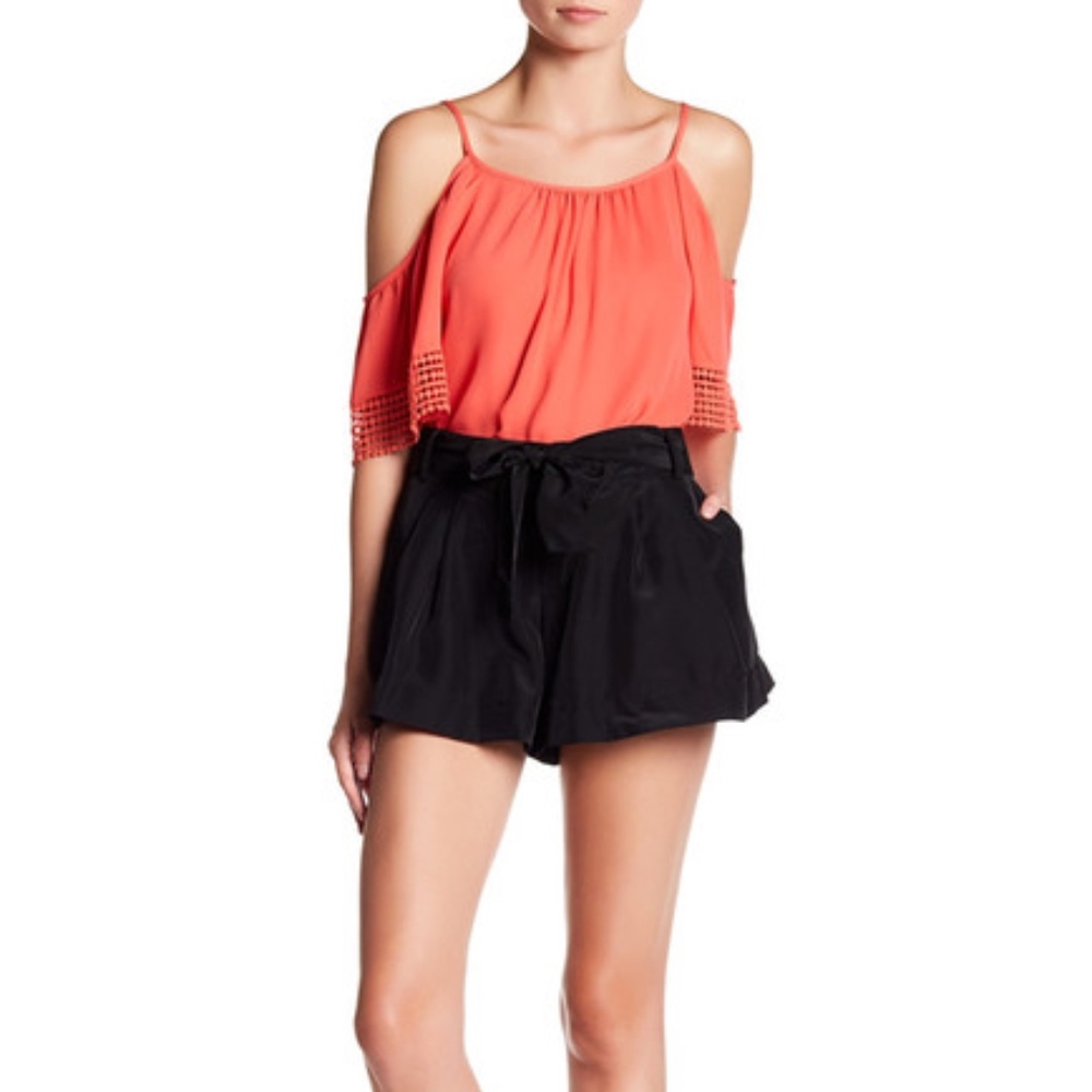 Parker Black Front Tie Shorts XS NWT - Picture 1 of 3